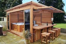 Would It Look Right To Put An Outdoor Kitchen Under Screened Pool Hot Tub Backyard Hot Tub Outdoor Hot Tub Gazebo