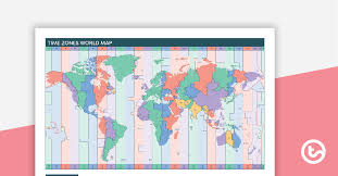 This can also help you teach them that the earth is spherical. Time Zones World Map Teaching Resource Teach Starter