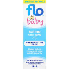 Flo Baby Saline Nasal Spray 15ml Is A Non Medicated And Mild Spray For Newborn Babies And Toddlers That Helps To Saline Nasal Spray Nasal Spray Congested Nose