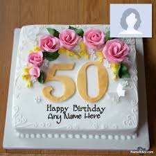 See more ideas about cake, 50th birthday cake, cupcake cakes. Happy 50th Birthday Cake With Name And Photo