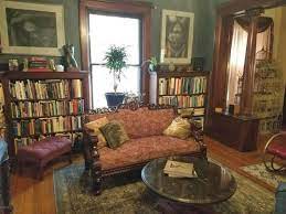Decorative pillows with a motif personal to you, like playful monkey. Old Fashioned Comfort And Tantalizing Books Small House Inspiration Old House Interior Living Room Victorian