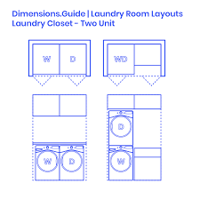 Stacked washer and dryer closet dimensions. Laundry Closet Two Unit Layout Dimensions Drawings Dimensions Com