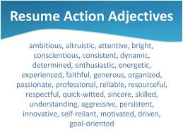 adjectives resume resume ideas