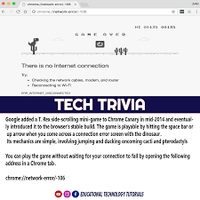 Sep 07, 2021 · technology quiz questions and answers. Educational Technology Tutorials Tech Trivia Google Chrome Has A Hidden Mini Game That Involves What Educationaltechnologyturorials Techtrivia Facebook