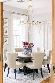 Transitional French Glam Dining Room Traditional Elements With Modern Details Gold Living Room Formal Living Rooms White Decor
