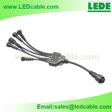 Wdc 12 Ip68 Screw Locking 6 Way 2pin Waterproof Splitter Cable For Led Lighting Shenzhen Lede Electronic Co Ltd