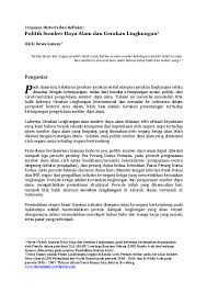 Pdf Tinjauan Historis Politik Sumber Daya Alam Dan Gerakan Lingkungan Dewa Gumay Academia Edu