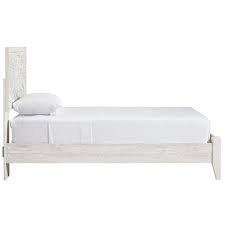 Sauder storybook platform bed with headboard, twin, multiple finishes. Paxberry Whitewash Twin Panel Bed Speedyfurniture Com