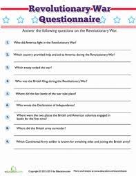 Jun 12, 2019 · a comprehensive database of more than 10 5th grade history quizzes online, test your knowledge with 5th grade history quiz questions. Revolutionary War Trivia Worksheet Education Com
