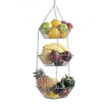 Panier Suspendu 3 Etages Fruits Et Legumes Chrome Panier Suspendu Garde Meuble De Legumes Fruits Et Legumes