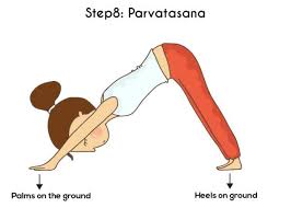 Step 8 Parvatasana Or The Mountain Pose Surya Namaskar Surya Namaskar Sun Salutation Mountain Pose