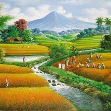 Pemandangan laut yang indah terbentang di sepanjang pesisir indonesia dari sabang sampai merauke. Lukisan Pemandangan Sawah Dan Pegunungan Yang Indah Ukuran 135 X 85 Cm Shopee Indonesia