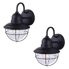 2 Pack Black And Oil Rubbed Bronze Outdoor Exterior Outdoor Lighting Fixtures