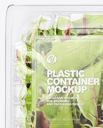 Download Transparent Plastic Container With Salad Mockup Top View In Pot Tub Mockups On Yellow Images Object Mockups PSD Mockup Templates