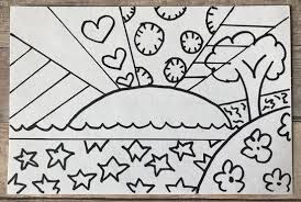 Romero britto coloring pages sketch template. Romero Britto Sunrise Patterns Artdocent Articles Issaquah Schools Foundation
