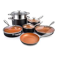 Michelangelo Copper Cookware Set 12 Piece With Nonstick C Https Www Amazon Com Dp B07bspdvmk R Ceramic Cookware Set Pots And Pans Sets Copper Cookware Set