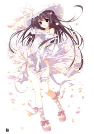 Anime Art Clothes Cute Fashion Summer Dress Sandals Ribbons Hat Garter Ruffles Long Hair Anime Anime Summer Anime Images
