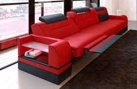 Guten tag wegen neuanschaffung unglücklicherweise muss unser sofa mit hocker nachgeben. 3 Sitzer Ledersofa Parma Mit Opt Hocker Und Led Beleuchtung