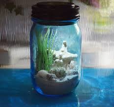 Nightlight Beach Terrarium Kit Beach In A Bottle Blue Etsy Mason Jar Terrarium Blue Mason Jars Jar Crafts