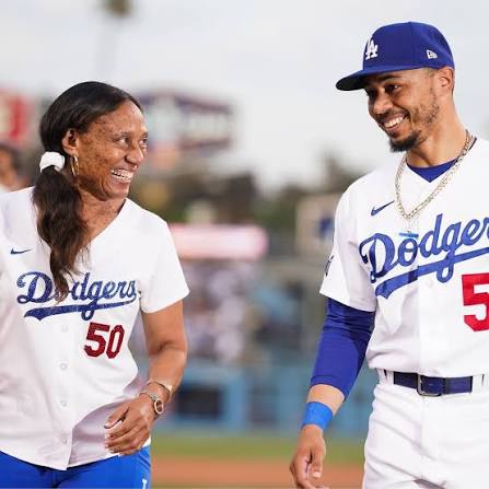 Mookie Betts bobblehead night wouldn't be complete without a first pitch by  his mom and a homer by Mookie! | MLB | Facebook