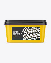Download Plastic Container Mockup In Pot Tub Mockups On Yellow Images Object Mockups