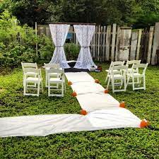 Pin By Michelle Pickett On Halloween Wedding Wedding Backyard Reception Backyard Wedding Ceremony Fall Backyard