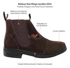 Bota Don Diego Botina Masculina Feminina Vaqueiro Vaquejada