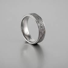 Textured Meteorite And Cobalt Wedding Band 7mm Cobalt Wedding Band Mens Wedding Bands Meteorite Meteorite Wedding Rings