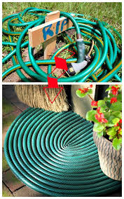 Refab Diaries Repurpose Welcome Back Your Leaky Garden Hose Avec Images Decoration Maison Jardins Decoration