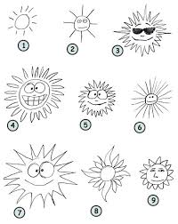 Drawing A Cartoon Sun The patterns include buckets and shovels, suns, beach hats, sandals, seagulls, sandcastles, and beach balls. drawing a cartoon sun