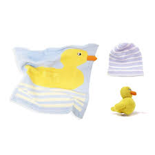 Organic Baby Gift Sets Handmade Security Blanket Hat Rattle Toy Duck Organic Baby Gifts Organic Baby Toys Newborn Gift Sets