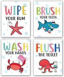 See more ideas about fish net decor, fish net, decor. Buy Funny Colorful Cartoon Sea Life Themed Bathroom Inspirational Quotes Art Print Humorous Quotes Painting Toilet Rules Art Picture For Children Washroom Bathroom Decor Set Of 4 8 X10 No Frame Online In