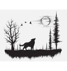 Wolf tattoos are some of the most popular body art designs for men because of their untamed nature and strong associations with family, loyalty, and the full moon in january is also known as the 'wolf moon' because wolves tend to howl more in the winter months. Wolf Moon Vector Images Over 1 300