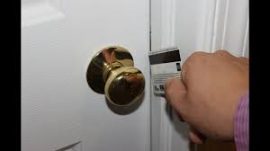 As long as the lock is turned, the door won't open. How To Credit Card A Door Youtube