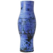 Blue Jacques Blin Ceramic Vase 1950s French Ceramic Vase Vase Mid Century Pottery