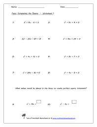 In this algebra ii worksheet, 11th graders respond to a journal prompt in which they write their own quadratic equation and solve it by completing the square. Fillable Online Completing The Square Five Worksheet Pack Math Worksheets Land Fax Email Print Pdffiller