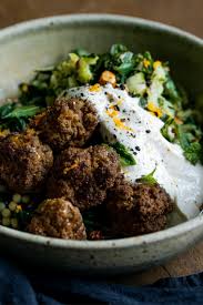 Let the couscous soak for 10 minutes. Spiced Meatballs With Pearl Israeli Couscous A Fresh Zucchini Roasted Almond Salad Honeyed Yoghurt Delicious Food Simple Wholesome Recipes The Occasional Sweet Treat Gather Feast