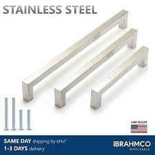 brushed nickel square bar pulls kitchen