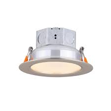 Canarm 4 In Brushed Nickel Integrated Led Recessed Kit Led Sr4p Bn Hd The Home Depot