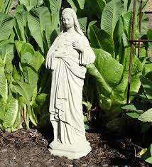 24 inch blessed virgin mary statue 65 mother lightweight resin made queen of heaven life size pin on crows color cement religious statues stone garden luxen home catholic and decor. Handcrafted Stone Vintage Mary Garden Sculpture Wind And Weather