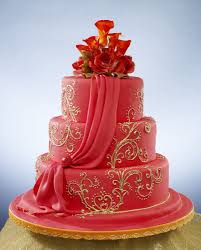 Indian Wedding Cake Flowing Glowing Red Wedding Cake Red Beautiful Cakes Indian Wedding Cakes