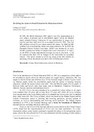 The many challenges faced by makers, educators and students of me have been analysed and evaluated continuously. Pdf Revisiting The Values In Moral Education For Malaysian Schools Becky Quack Academia Edu