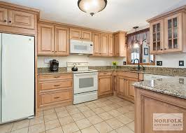 It also has a tiled backsplash with color that is coordinating with the wall paint. Tewksbury Kitchen Remodel With Maple Cabinets Walnut Glaze