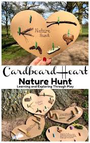 Nature Hunt Cardboard Hearts Nature Kids Nature Hunt Forest School Activities