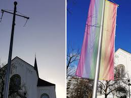 Man kann wirklich nicht sagen, dass der regenbogen zuvor nie ein thema gewesen wäre. Vorarlberg Regenbogen Fahne In Hard Angezundet Hard Vol At