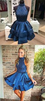 Royal Blue Homecoming Dress Beading Party Dress High Neckline Prom Dress 2 Pieces Prom Dress Backless Homecoming Dress Yy79 In 2020 Royal Blue Homecoming Dresses High Neck Homecoming Dresses Backless Homecoming Dresses