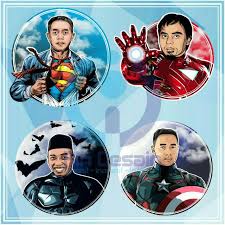 .wajah anda secara bersamaan untuk membuat kartun dan gambar yang terlihat seperti gambar dan gambar nyata. Karikatur Superhero Pigura Kaca Superhero Kartun Vector Wajah Kado Ultah Kado Unik Shopee Indonesia