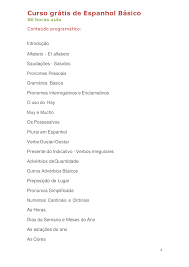 Dias da semana e meses em espanhol. Apostila De Espanhol Transcrito Docsity