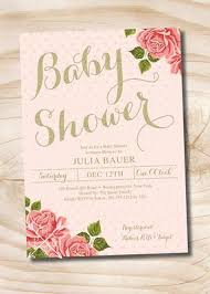 Baby shower invitations should include the mother's name, the baby's gender (if known or sharing), the date, time and address of the shower, an rsvp date and how/who to rsvp to, any special requests of the guests (requesting books instead of cards or certain diaper/outfit sizes, for example) and where the mother/parents are registered. Gold Floral Shabby Chic Baby Shower Invitation Printable Digital File Or Printed Invitations Yahoo Shopping