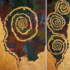 New- “The Way Home” has a double meaning. This piece started out as a  commission. The person requesting the commission seemed fine but there was  something “off”. So I finished the diptych